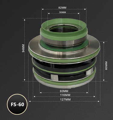 BERGMAN replace Flygt Pump seal 8009230 FS-60mm 3202 4670 4680 5100 metal frame cartridge Mechanical Seal